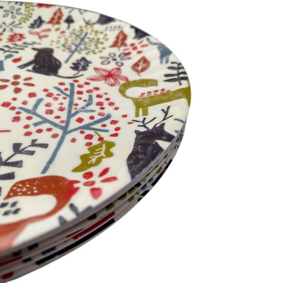 Aspen Home Melamine 10" Dinner Plates Set Of 4 Woods Animals Cream Multicolor - Picture 9 of 9